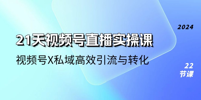 21天-视频号直播实操课，视频号X私域高效引流与转化（22节课）-科景网创
