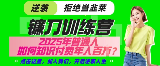 【网创项目终点站-镰刀训练营超级IP合伙人】25年普通人如何通过知识付费实现逆袭【揭秘】-科景网创