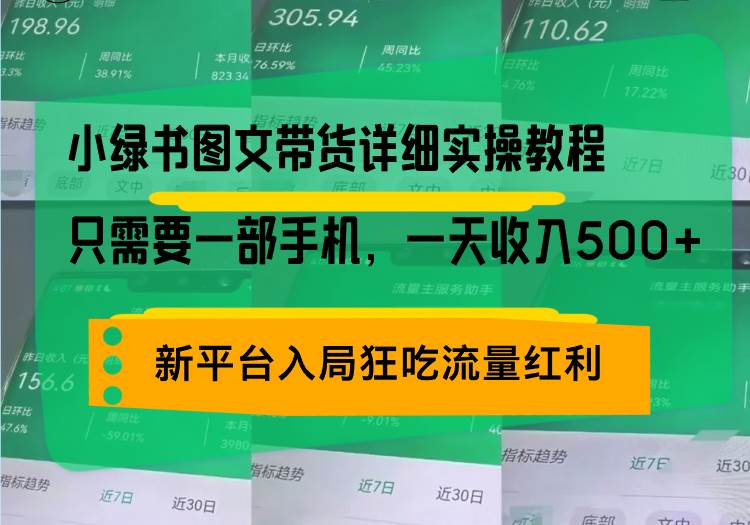 小绿书图文带货详细实操教程，只需要一部手机，一天收入500+，轻松变现-科景网创