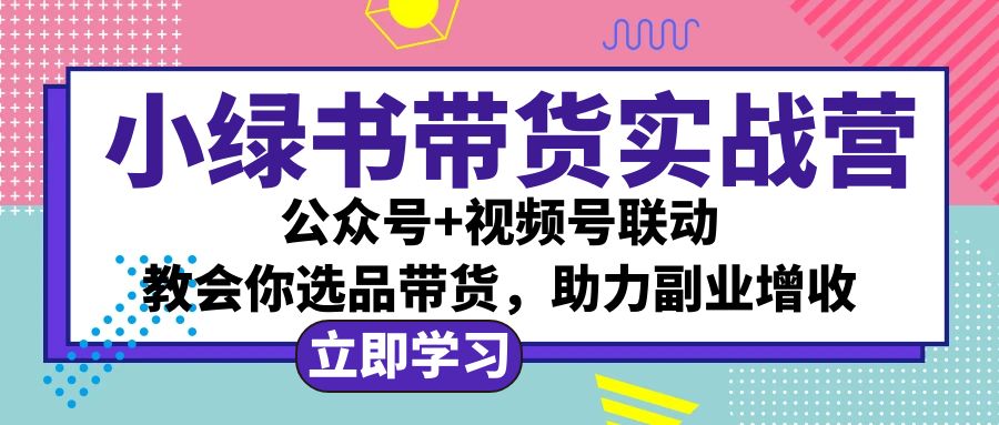 小绿书AI带货实战营：公众号+视频号联动，教会你选品带货，助力副业增收-科景网创