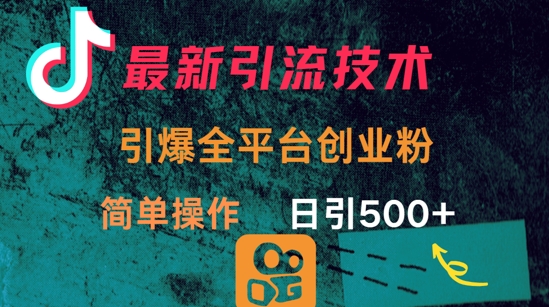 最新引流方法，引爆全平台的一个创业粉，简单操作日引300+-科景网创