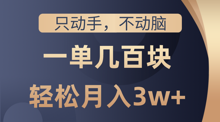 只动手不动脑，一单几百块，轻松月入3w+，看完就能直接操作，详细教程-科景网创