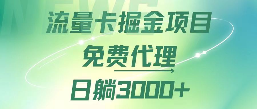 流量卡掘金代理，日躺赚3000+，变现暴力，多种推广途径-科景网创