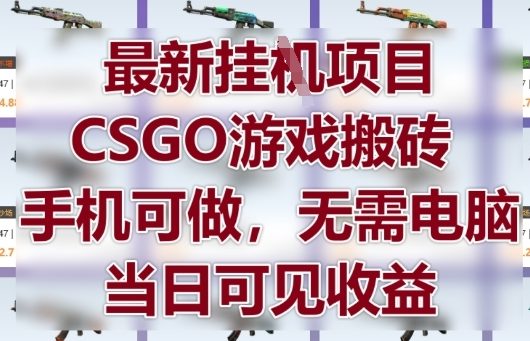 最新挂G项目，CSGO游戏搬砖，手机可做，无需电脑，当日见收益【揭秘】-科景网创